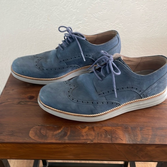 Cole Haan Other - Cole Haan Grand Shortwing Wing Tip Derby Shoe Blazer Blue Leather/Ironstone